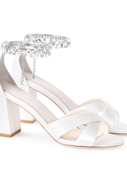 Bella Belle Marion Crystal Anklet Block Heels