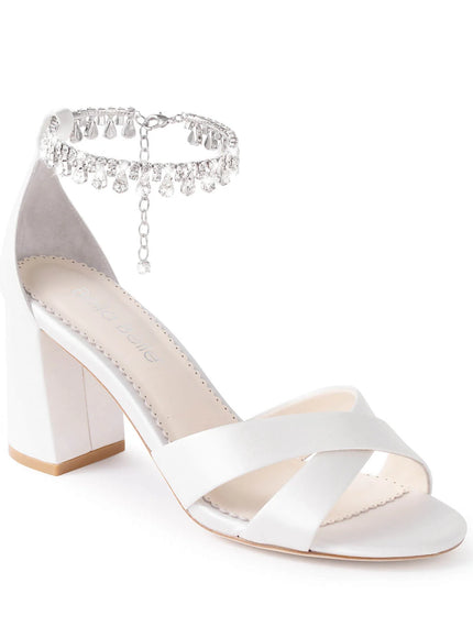 Bella Belle Marion Crystal Anklet Block Heels