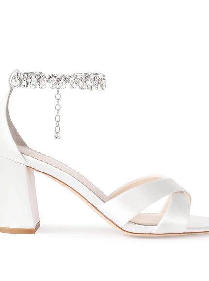 Bella Belle Marion Crystal Anklet Block Heels