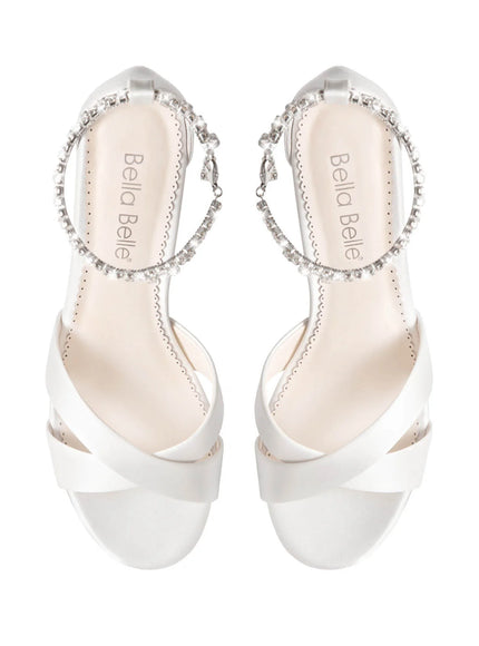 Bella Belle Marion Crystal Anklet Block Heels