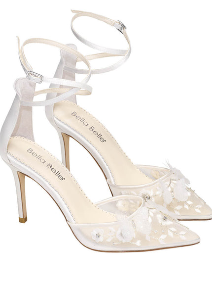 Bella Belle Eve Ivory Embroidered Butterfly Heels