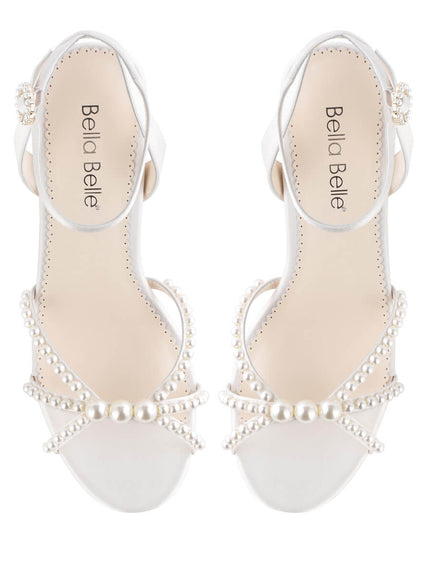 Bella Belle Lola Ivory Pearl Open Toe Platform Heels