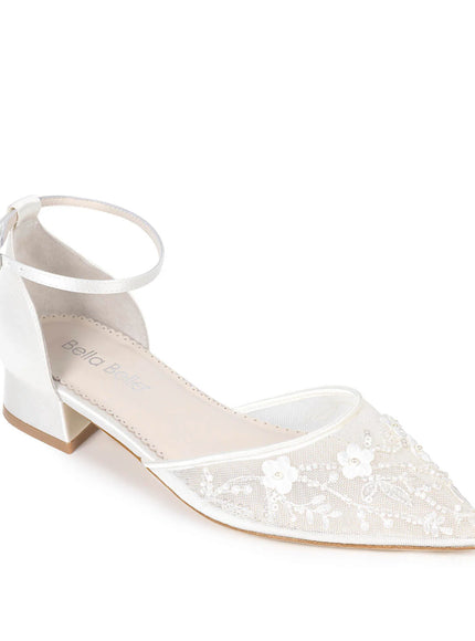 Bella Belle Thalia Floral Embroidered Ivory Wedding Flats