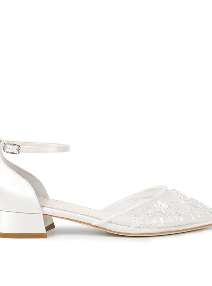 Bella Belle Thalia Floral Embroidered Ivory Wedding Flats