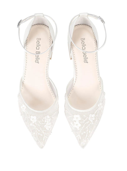 Bella Belle Thalia Floral Embroidered Ivory Wedding Flats