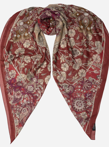 Elizabetta Stella Modal Cashmere Scarf Shawl in Berry Red