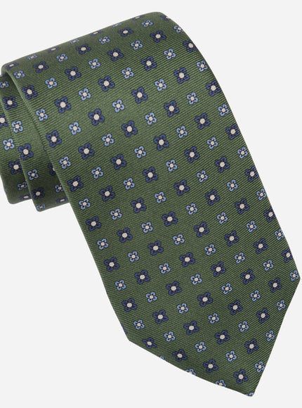 Elizabetta Siracusa Printed Silk Tie Green
