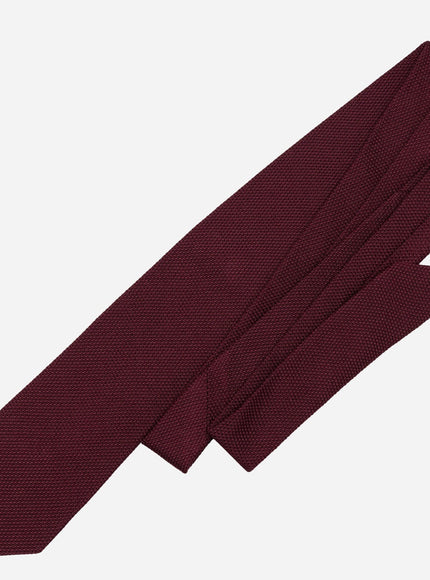 Elizabetta Foresta Silk Grenadine Tie - Burgundy