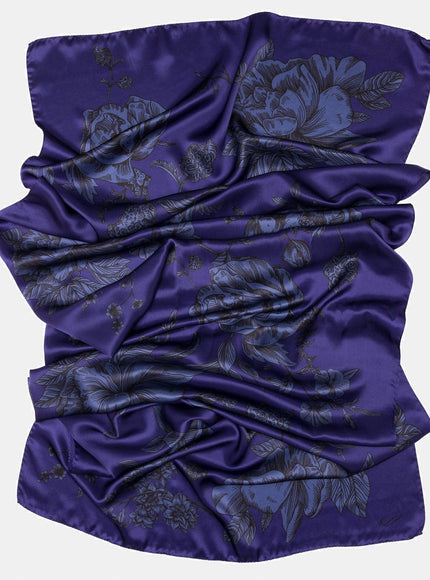 Elizabetta Isabella Silk Scarf Shawl in Indigo Blue - photo 3