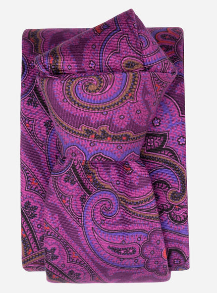 Elizabetta Cosimo Printed Madder Silk Tie Magenta