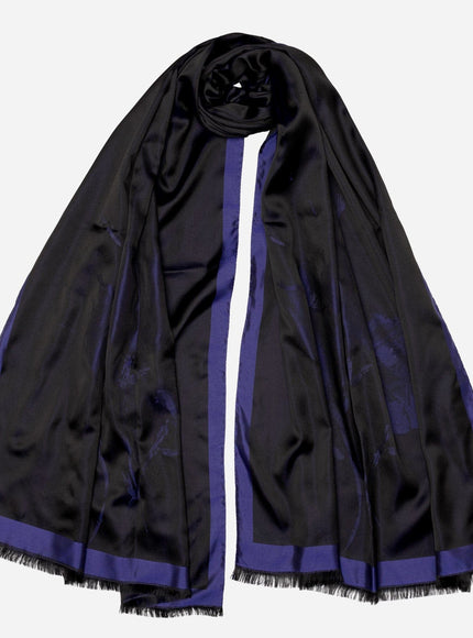 Elizabetta Fortuna Silk Shawl - Sapphire Blue