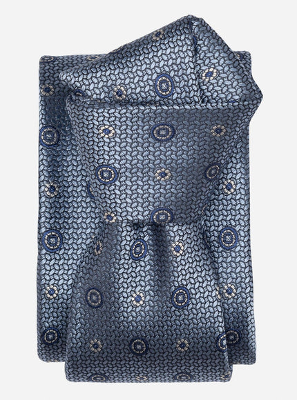 Elizabetta Benelli Silk Jacquard Tie in Sky Blue, front view