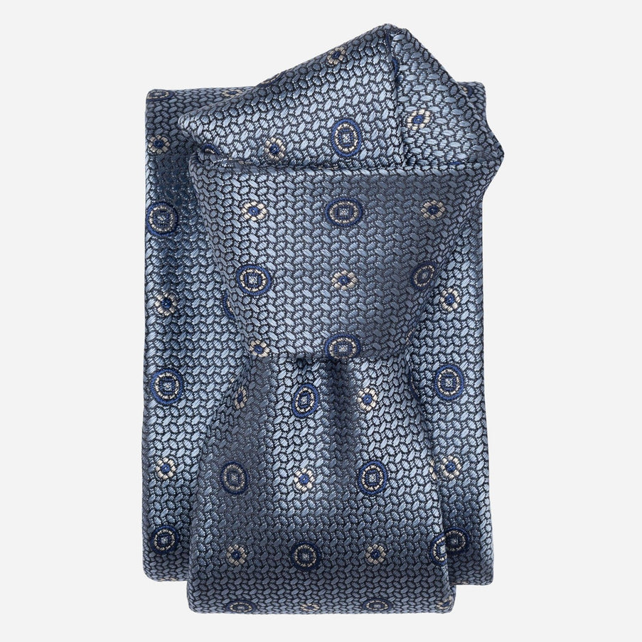 Elizabetta Benelli Silk Jacquard Tie Sky Blue