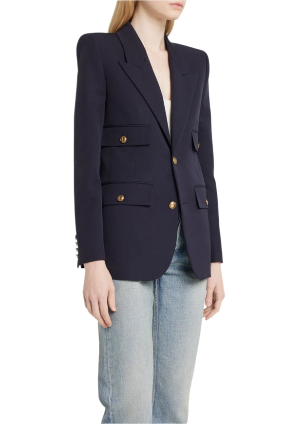 Saint Laurent Grain De Poudre Wool Blazer