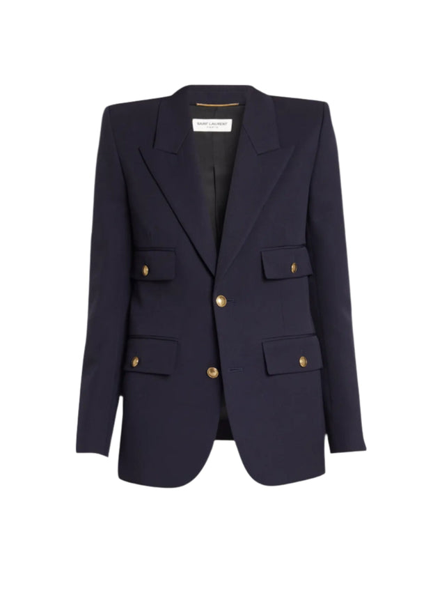 Saint Laurent Grain De Poudre Wool Blazer