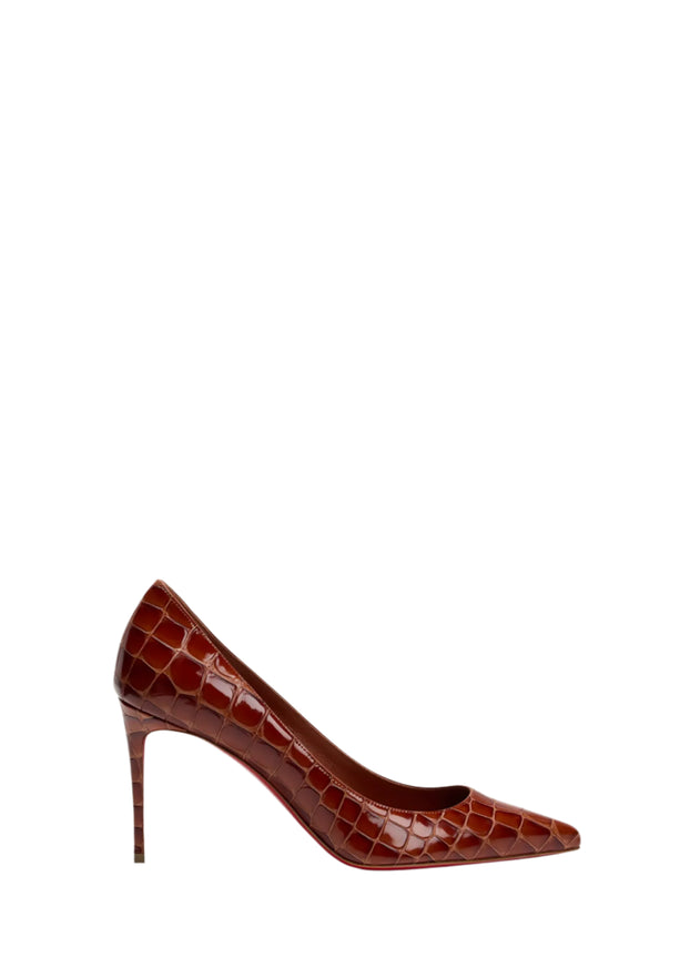 Christian Louboutin Kate Croco Red Sole Classic Pumps