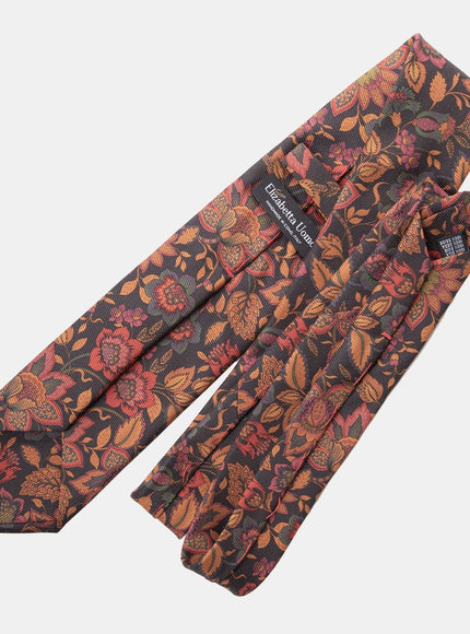 Elizabetta Calvino Printed Madder Silk Tie - Black