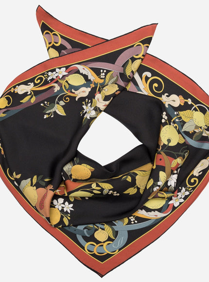 Elizabetta Anthea Silk Foulard in Black