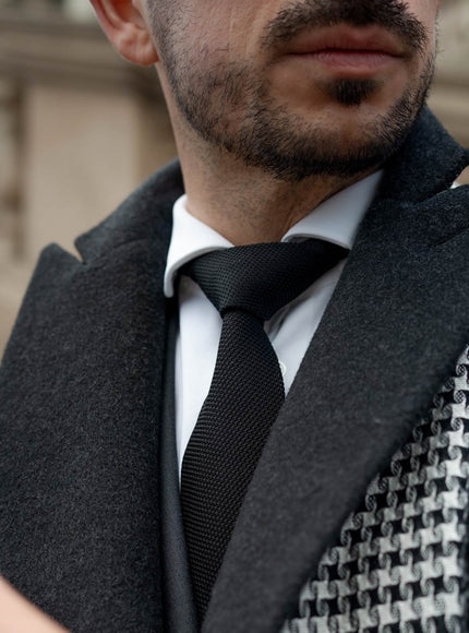 Elizabetta Foresta Silk Grenadine Tie - Black