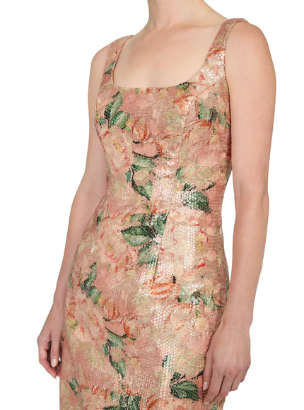 Anne Barge Alba Scoop Neck Sequin Evening Gown