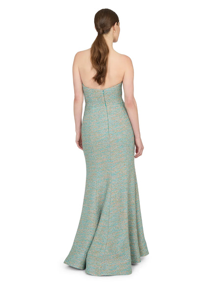 Anne Barge Emilia Metallic Tweed Evening Gown