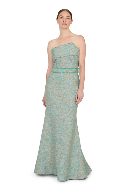 Anne Barge Emilia Metallic Tweed Evening Gown