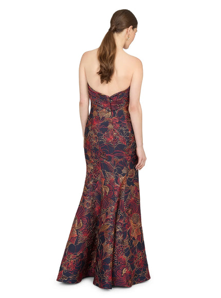 Anne Barge Esperanza Strapless Filigree Jacquard Gown