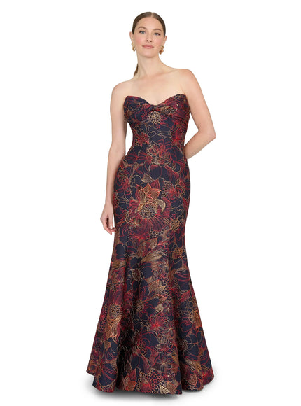 Anne Barge Esperanza Strapless Filigree Jacquard Gown