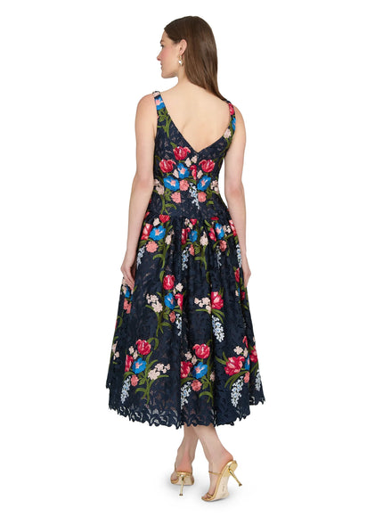 Anne Barge Gabriela Guipure Lace Tea-Length Gown