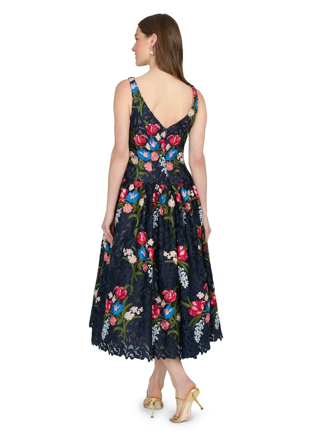 Anne Barge Gabriela Guipure Lace Tea-Length Gown