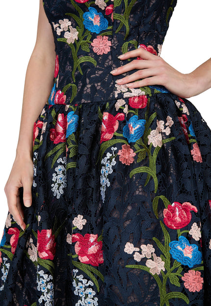 Anne Barge Gabriela Guipure Lace Tea-Length Gown
