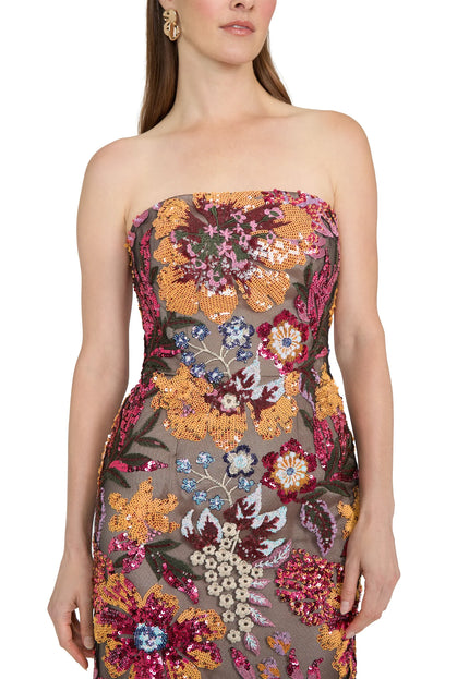 Anne Barge Isela Garden Sequin Strapless Column Gown