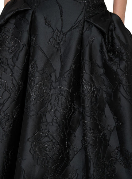 Anne Barge Letizia Camellia Vine Jacquard Strapless Ballgown