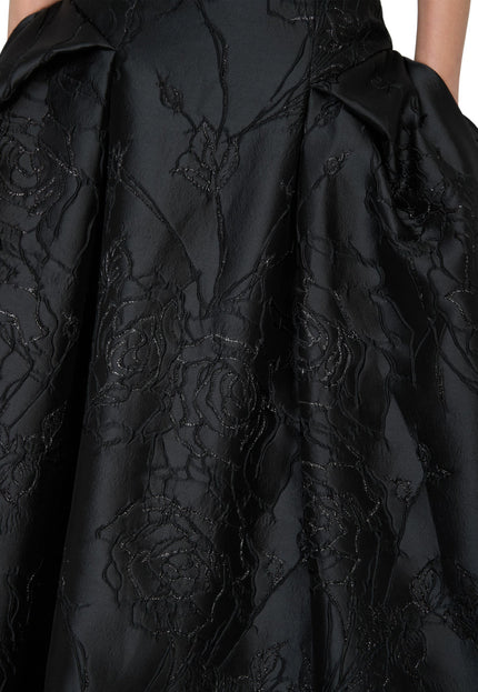 Anne Barge Letizia Camellia Vine Jacquard Strapless Ballgown