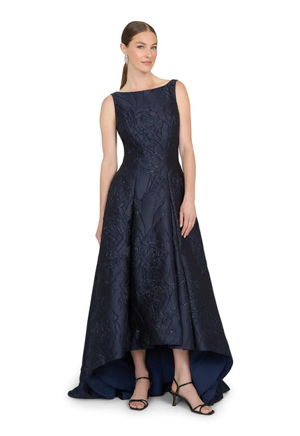 Anne Barge Marcel Jacquard High-Low Evening Gown