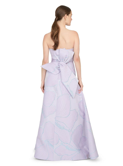 Anne Barge Pilar Jacquard Strapless A-Line Evening Gown