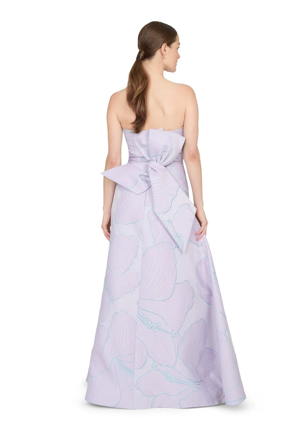 Anne Barge Pilar Jacquard Strapless A-Line Evening Gown
