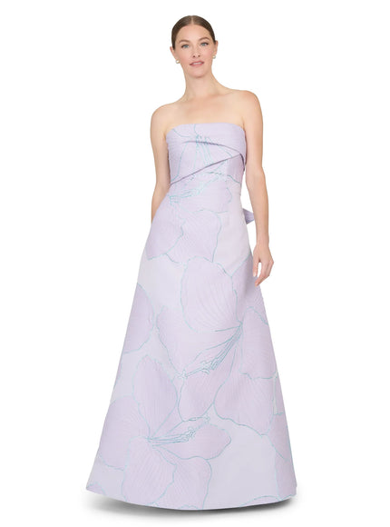 Anne Barge Pilar Jacquard Strapless A-Line Evening Gown