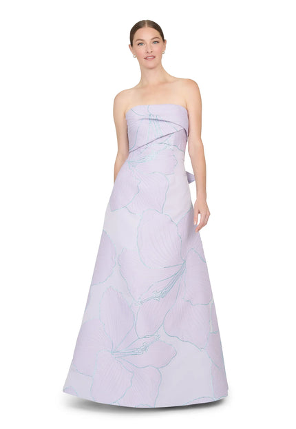 Anne Barge Pilar Jacquard Strapless A-Line Evening Gown