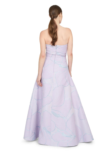 Anne Barge Pilar Jacquard Strapless A-Line Evening Gown