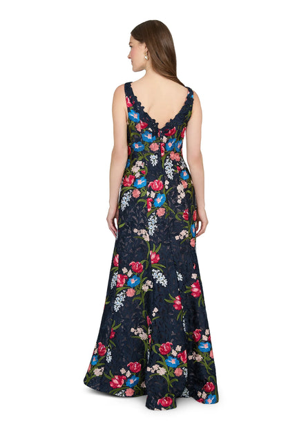 Anne Barge Renata Embroidered Guipure Column Evening Gown