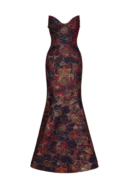 Anne Barge Esperanza Strapless Filigree Jacquard Gown