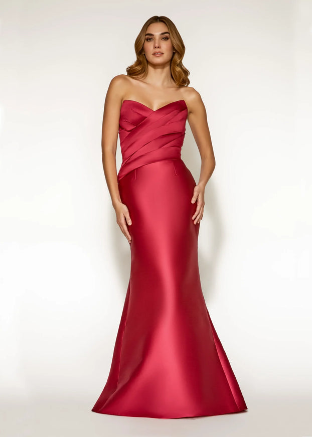 Anne Barge Remy Mikado Strapless A-Line Gown