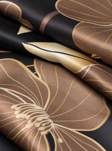 Elizabetta Laura Silk Scarf Shawl in Black
