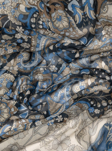 Elizabetta Stella Modal Cashmere Scarf Shawl in Blue Marine