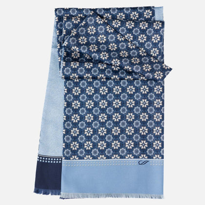 Elizabetta Appia Reversible Silk Scarf In Blue