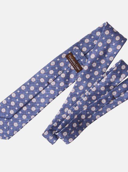 Elizabetta Antinori Printed Silk Tie - Blue