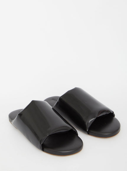 Bottega Veneta Black Leather Slides - Ellie Belle