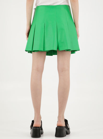 Bottega Veneta Green Leather Skirt - Ellie Belle
