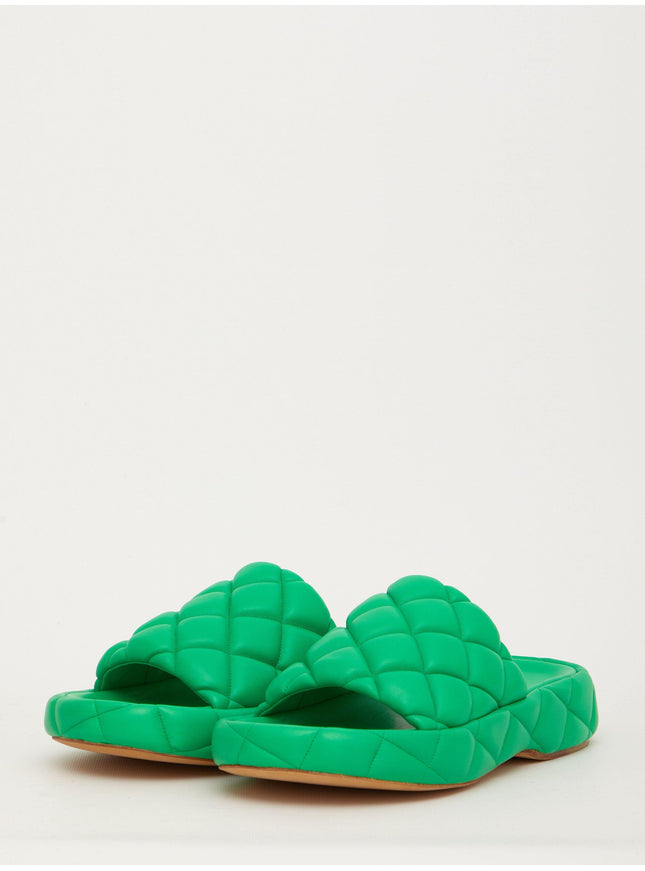 Bottega Veneta Padded Green Sandals - Ellie Belle